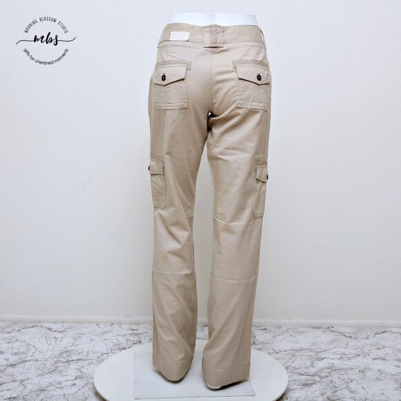 NWT Carhartt Women's Mid Rise Cotton Wide Leg Cargo Pants in Cream - Picture 5 of 13